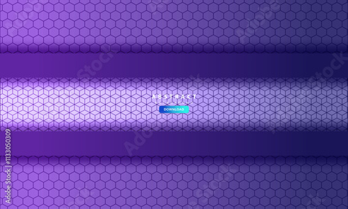 Abstract cube hexagon shape purple background
