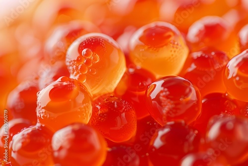  Fresh and wet natural red caviar. Image illustrated food for advertisement photo