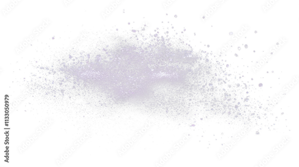 Obraz premium Shimmering silver and lavender abstract particles isolated on transparent background, cutout