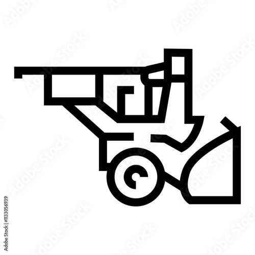 Gasoline Snowblower  line black icon. Vector isolated button.