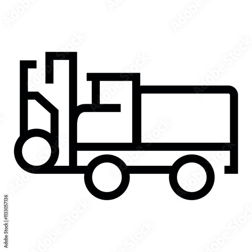Snow Cutter  line black icon. Vector isolated button.