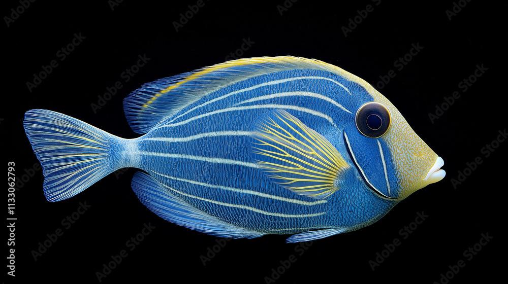 Naklejka premium A special shaped fish with blue color.