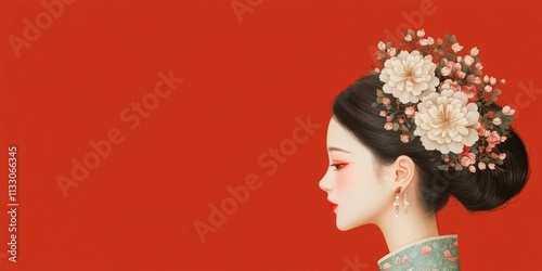 Elegant Asian Woman in Trad...