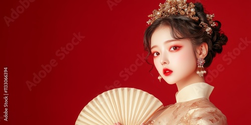 Elegant Chinese Woman in Tr...
