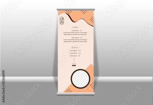 Corporate rollup banner template, advertisement, pull up, polygon background, vector illustration, business flyer, and display banner for your Corporate business, company, advertisement, pull up,