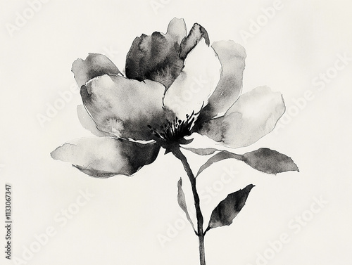 Ink painting, ink flowers, Chinese landscape painting