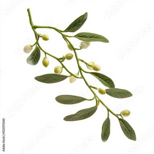 Wallpaper Mural Mistletoe branch isolated on white background  Torontodigital.ca