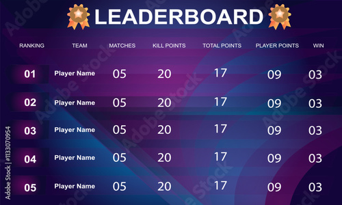 creative blue color game leaderboard with abstract background vector