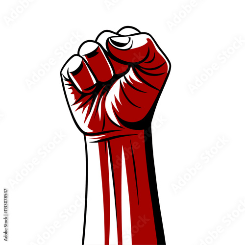 Clenched fist held high in protest vector illustration (7)