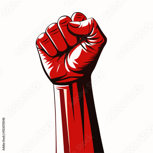 Clenched fist held high in protest vector illustration (4)