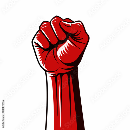 Clenched fist held high in protest vector illustration (6)