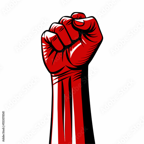 Clenched fist held high in protest vector illustration (8)