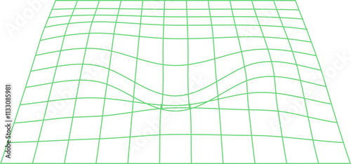 Green 3D Grid with Dip on Black