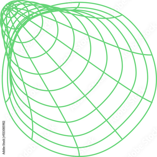 Green 3D Conical Grid Structure