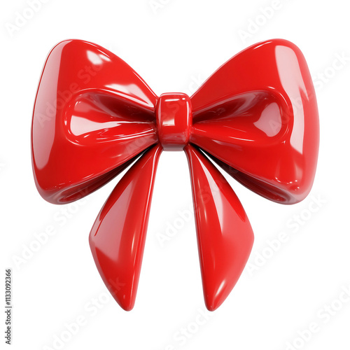 red bow isolated on transparent background remove png, clipping path