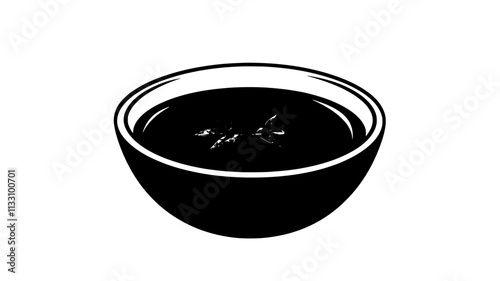 Tomato bisque soup in a bowl with a smooth liquid surface, Food Illustration