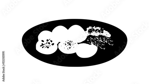 Plate with various egg dishes like scrambled eggs and omelets, Food Illustration
