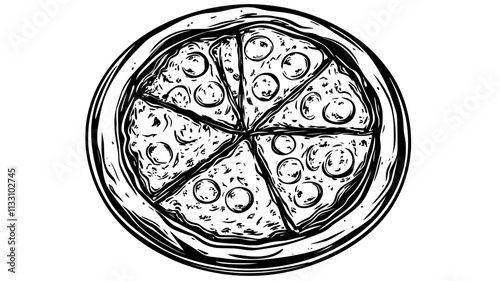Top-down view of a food truck roof with vent and exhaust, in an urban setting, Food Illustration
