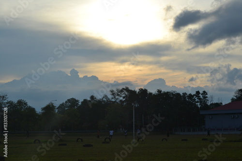 sunset, sky, sun, clouds, sunrise, cloud, nature, landscape, orange, light, evening, dark, blue, dusk, morning, red, summer, trees, sunlight, horizon, tree, yellow, beautiful, night