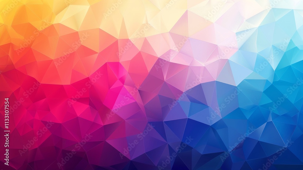Obraz premium An Abstract Geometric Pattern Featuring Vibrant Colors and Striking Triangular Shapes Throughout its Design