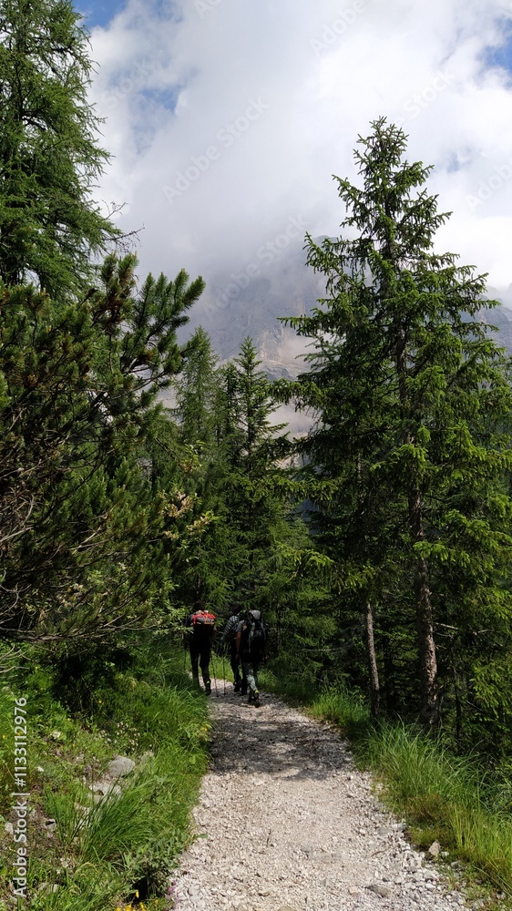 Fototapeta premium Bivacco dal Bianco on Dolomites in Italy