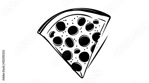 Pepperoni pizza with uniform toppings, fresh out of the oven, Culinary Vector Graphic