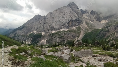 Bivacco dal Bianco on Dolomites in Italy photo