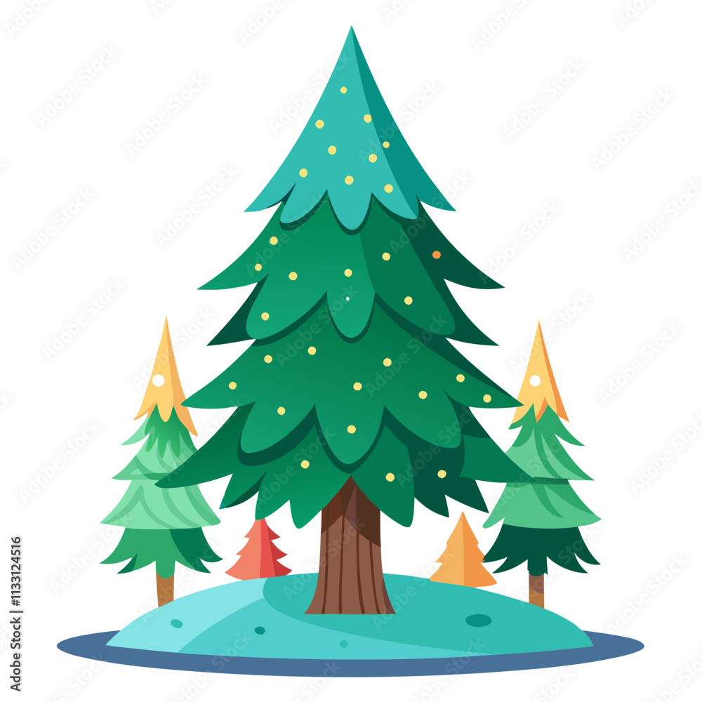 Fototapeta premium christmas tree vector white background