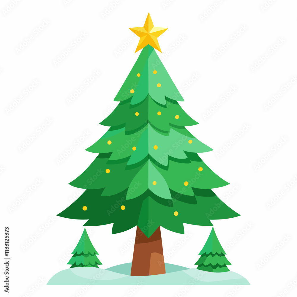 Obraz premium christmas tree vector white background
