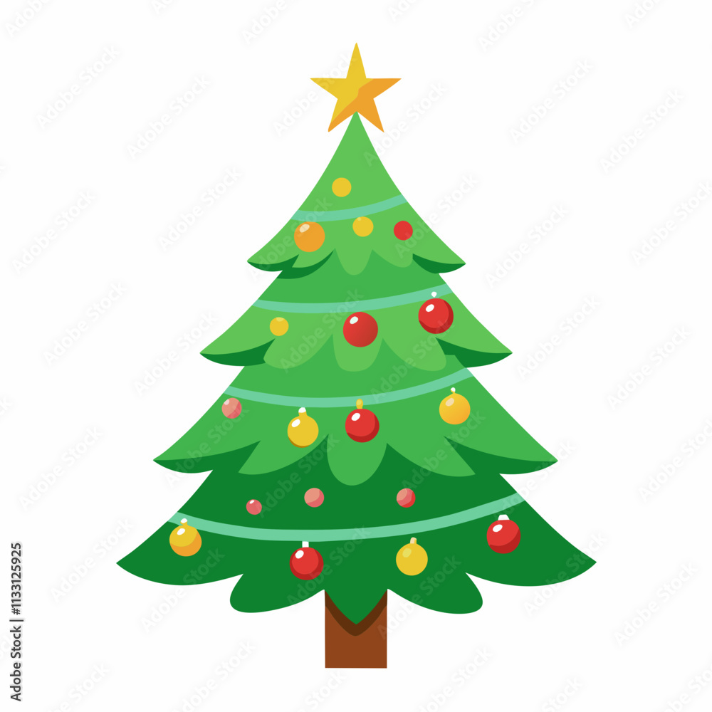 Fototapeta premium christmas tree vector white background