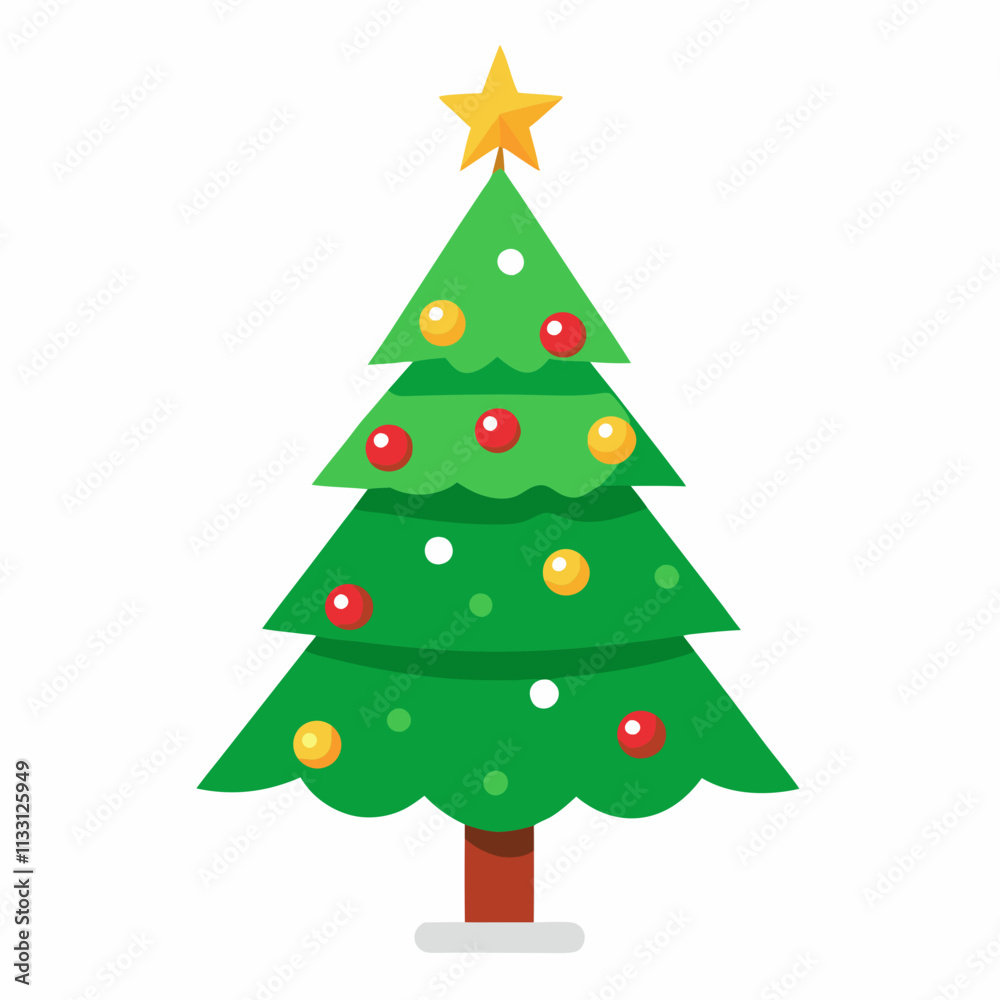 Obraz premium christmas tree vector white background