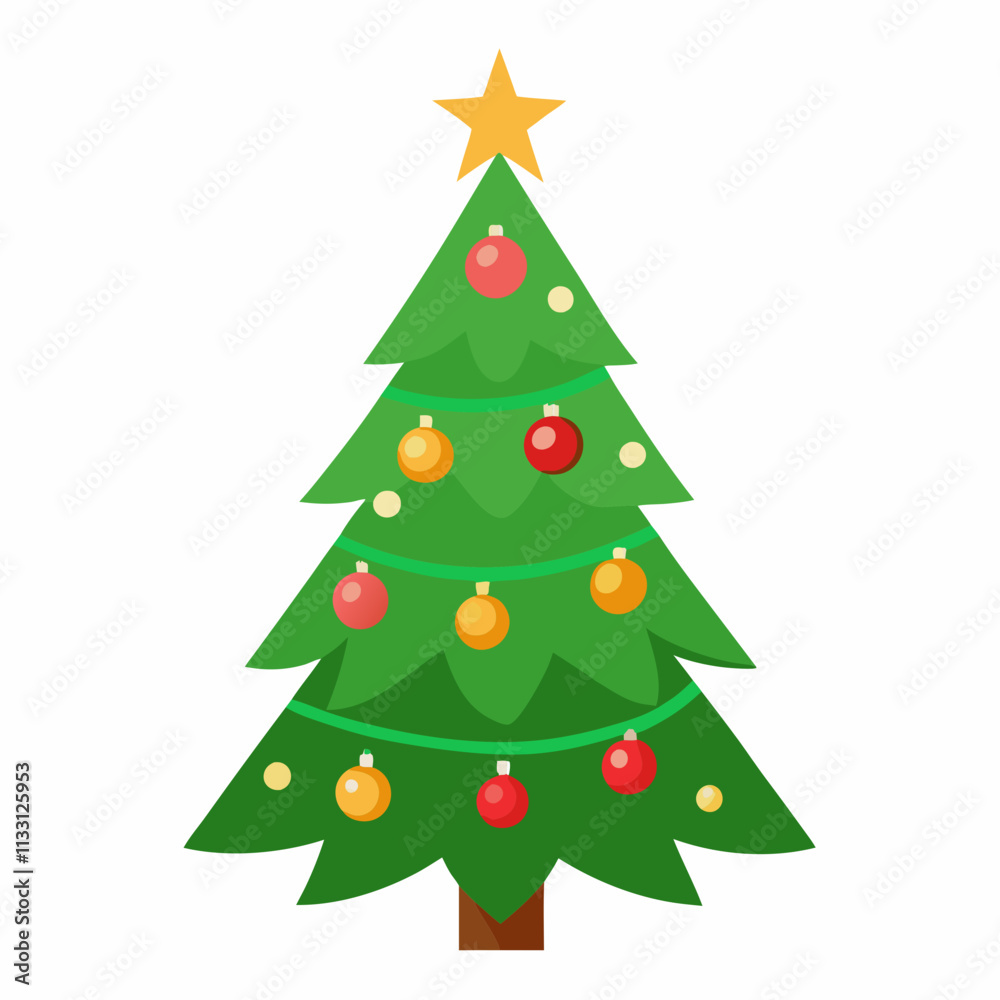 Obraz premium christmas tree vector white background