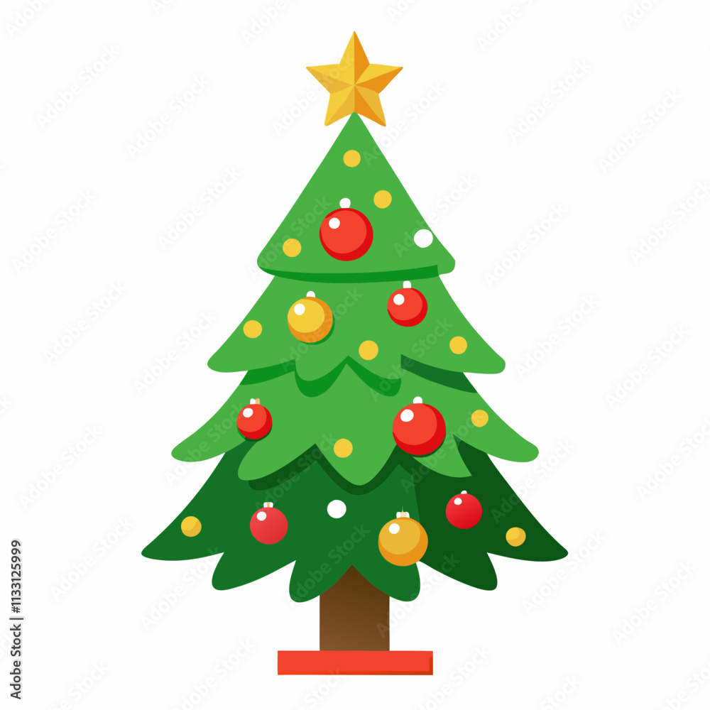 Fototapeta premium christmas tree vector white background