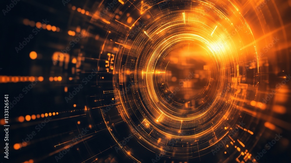 Obraz premium Futuristic Sci-Fi Background with Tech Elements and Animation Effects