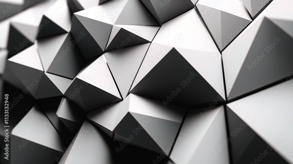 Fototapeta premium Minimalistic Black and White Geometric Background Pattern Design