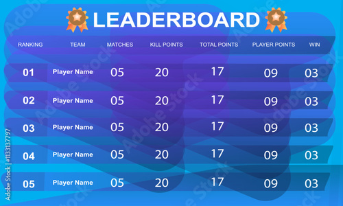 creative game leaderboard with abstract background vector