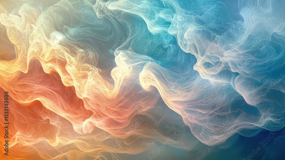 Fototapeta premium Sky Dreamy Cloud Wispy clouds forming abstract shapes against a pastel backdrop, perfect for imaginative and creative projects.
