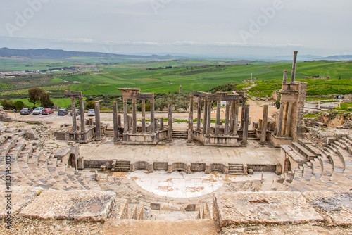 The famous Dougga archaeological site in Tunisia, Africa photo