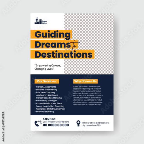 Modern editable print flyer or poster template for Job Fair expo, Career counseling service agency, job opportunity, job fair poster, job vacancy, career development flyer, poster, leaflet, brochure 