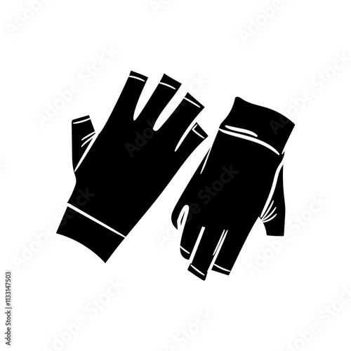 Hand drawn glove silhouette, winter Vector