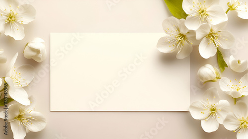 Elegant invitation card featuring small white flowers 16:9 - Image #2 @Celeste