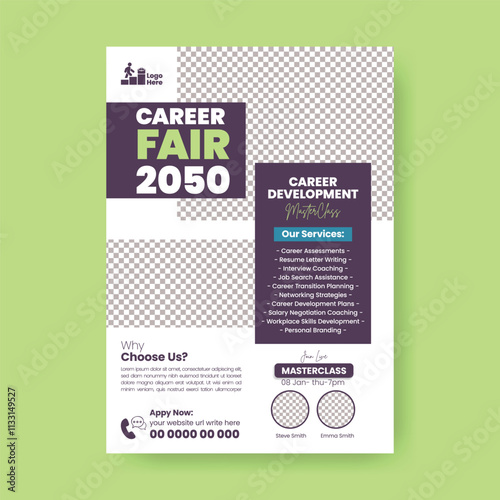 Jobs Career Fair and Career counseling agency editable print flyer or poster template, we are hiring , job vacancy flyer or poster, job fair leaflet, brochure cover design