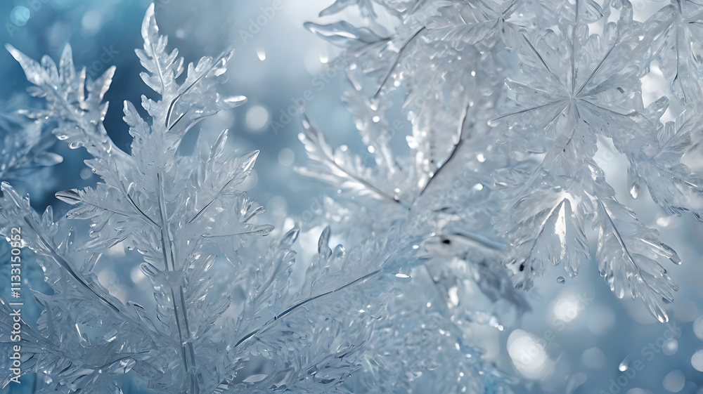 Obraz premium Icy Elegance: Serene Frosted Patterns