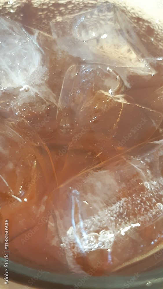 Fototapeta premium Iced Coffee Cream and Tea, Black Tea and Ice