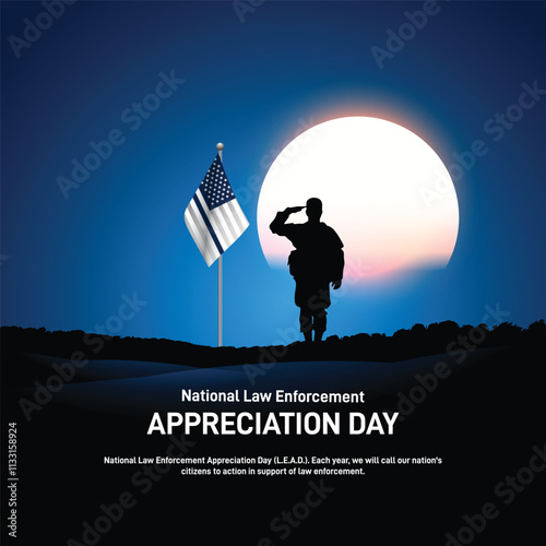 national law enforcement appreciation day. law enforcement appreciation day creative banner, poster, social media post, postcard, background, backdrop, greetings card, template design etc.