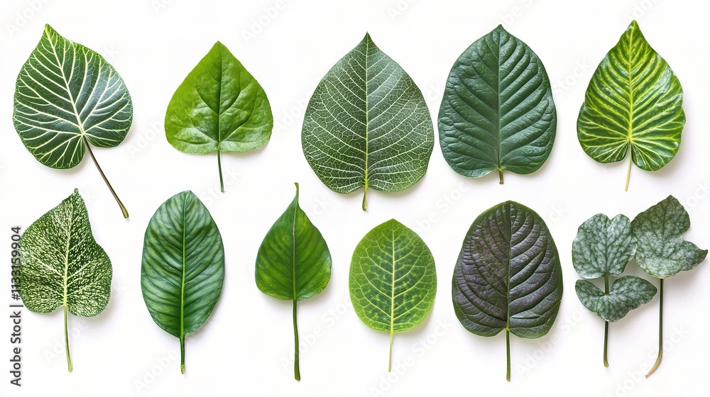 Fototapeta premium Real Tropical Leaves Collection for Background and Design Use
