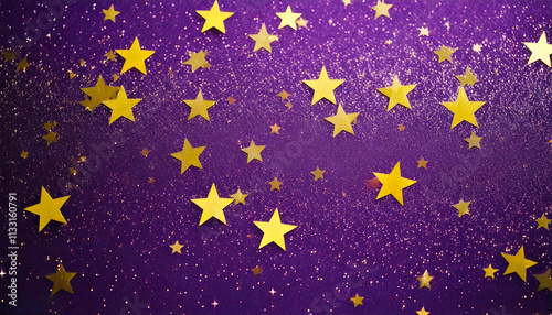 Numerous Tiny Stars on a Vibrant Glittering Background
