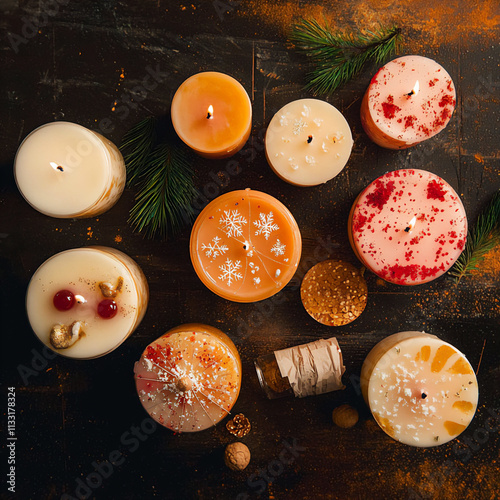  a diy christmas candle project showcasing beautifully crafted candles wit