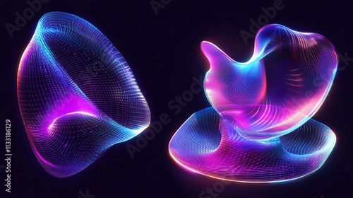 Abstract and Modern Art Illustration with Geometric Shapes and Bold Colors