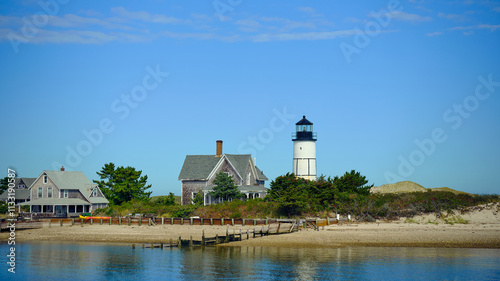 Sandy neck lighthouse on a calm early fall morning